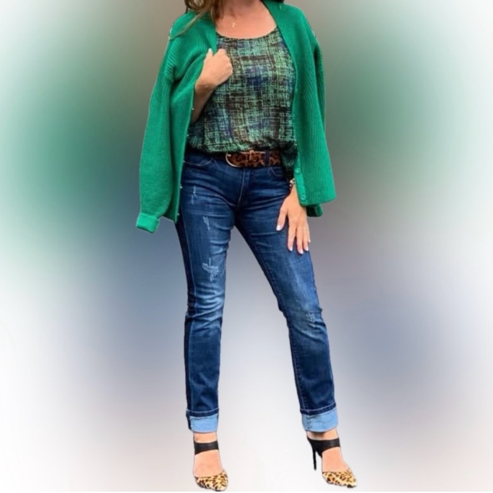 CAbi Dark Blue Straight Leg Jeans